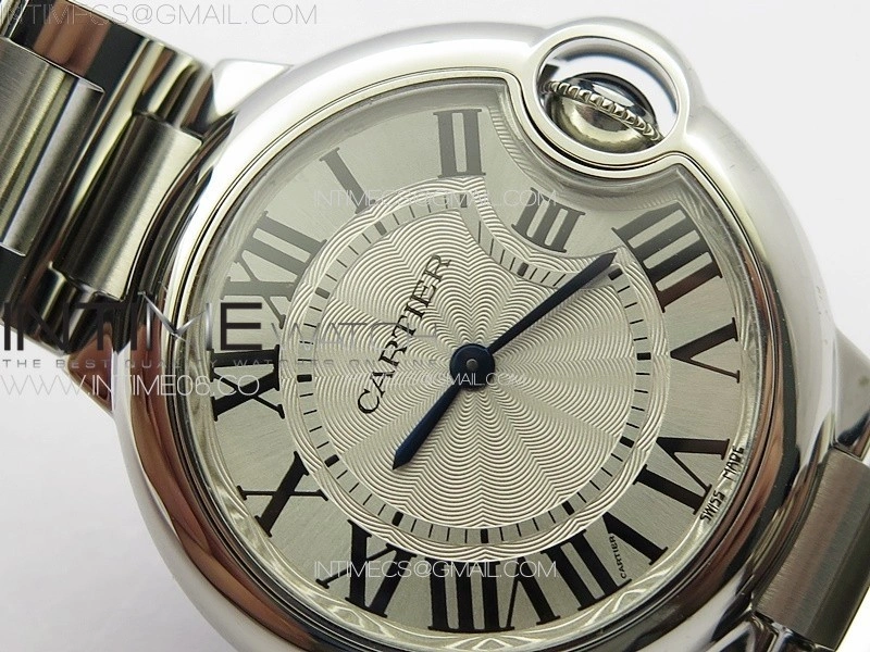 Ballon Bleu 33mm SS V20F 1:1 Best Edition White Textured Dial on SS Bracelet Gen Cal.157 Quartz